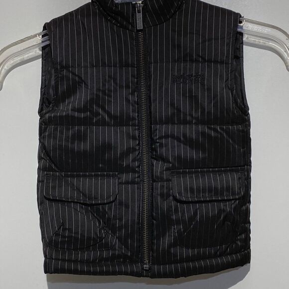 Kids Kenneth Cole Black striped zip up Puffer Vest size 24 Months - Picture 1 of 8